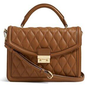 Vera Bradley Lydia Quilted Leather Satchel Bag